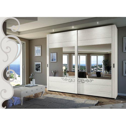Kleiderschrank Schrank Regal Aufbewahrungs Garderobe Modern Spiegel Holz Design von Xl Moebel