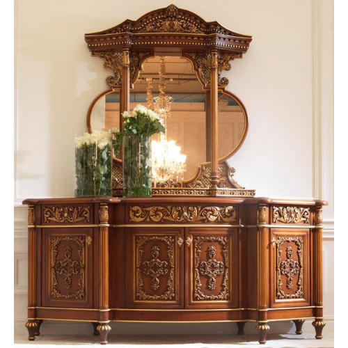 Kommode Anrichte Spiegel Set Echtes Holz Italienische Möbel Antik Stil Kommoden von Xl Moebel