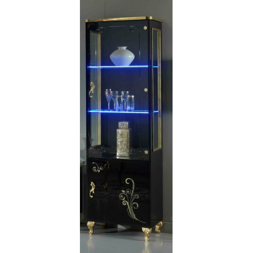 Kommode Vitrine Kommoden Vitrinen Kommodenschrank Hochglanz Schrank NEU Schwarz von Xl Moebel