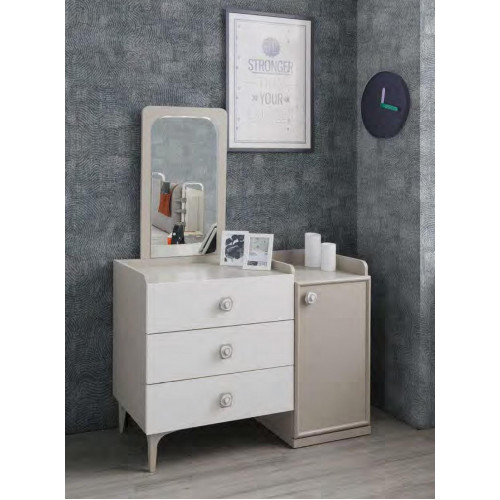 Kommode mit Spiegel Kinderzimmer Modern Möbel Holz Design Jugendzimmer Weiß Neu von Xl Moebel