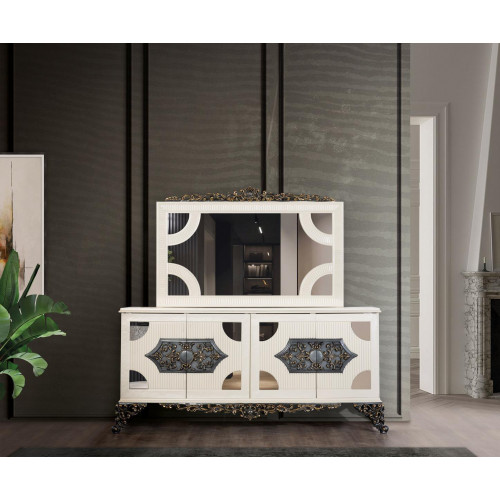 Kommoden Schrank mit Spiegel Edle Kommode Buffet Barock Rokoko Holz Anrichte Kommoden Schrank mit Spiegel Edle Kommode Buffet Barock Rokoko Holz Anrichte von Xl Moebel