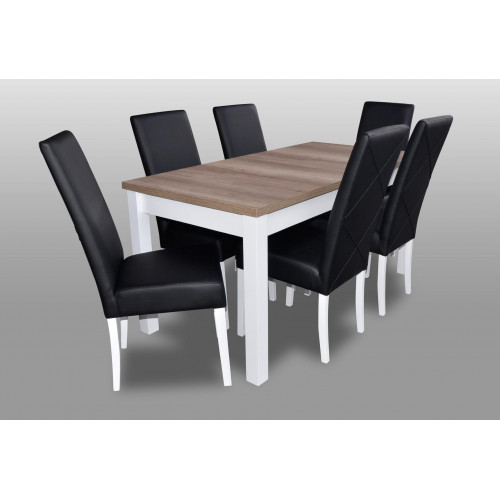 Komplett Esstisch 6 Stühle Esszimmer Set Ess Gruppe Holz Leder Tisch Tische 7tlg von Xl Moebel