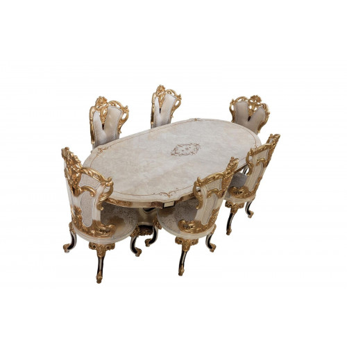 Komplett Set Esstisch + 6 Stühle Esszimmer Set Ess Gruppe Holz Tisch Tische 7tlg Komplett Set Esstisch + 6 Stühle Esszimmer Set Ess Gruppe Holz Tisch Tische 7tlg von Xl Moebel