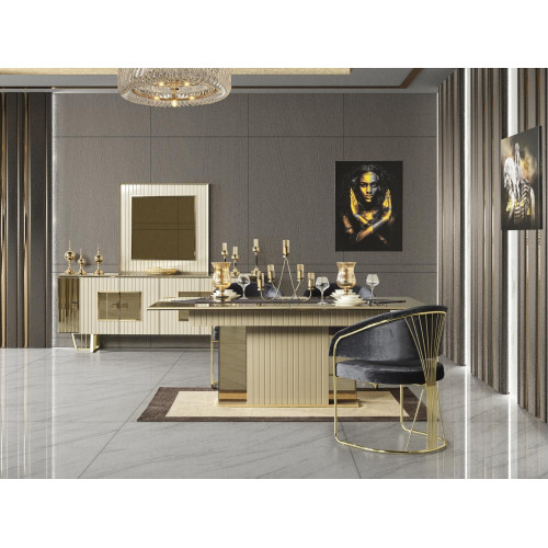 Komplett Set Esstisch 4x Stühle Esszimmer Set Ess Gruppe Holz Tisch Tische 5tlg von Xl Moebel