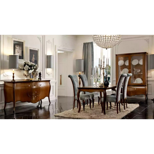 Komplett Set Esstisch 4x Stühle Esszimmer Set Gruppe Holz Vitrine 7tlg Komplett Set Esstisch 4x Stühle Esszimmer Set Gruppe Holz Vitrine 7tlg von Xl Moebel