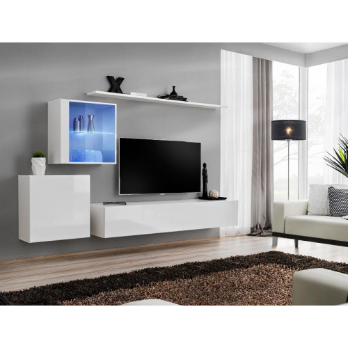 Komplett Set Wohnwand TV-Ständer Hochglanz Luxus Sideboard Weiß Neu Designer von Xl Moebel