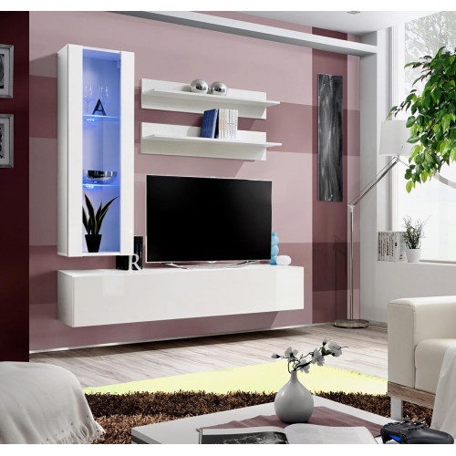 Komplett TV-Ständer Möbel Designer Einrichtung Set 4 tlg Lowboard Hänge Vitrine von Xl Moebel