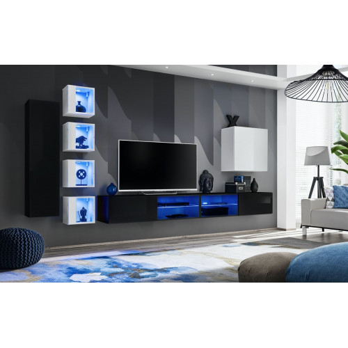 Komplett Wohnwand Wandschrank Holzmöbel Modern Set 7tlg Einrichtung Neu von Xl Moebel