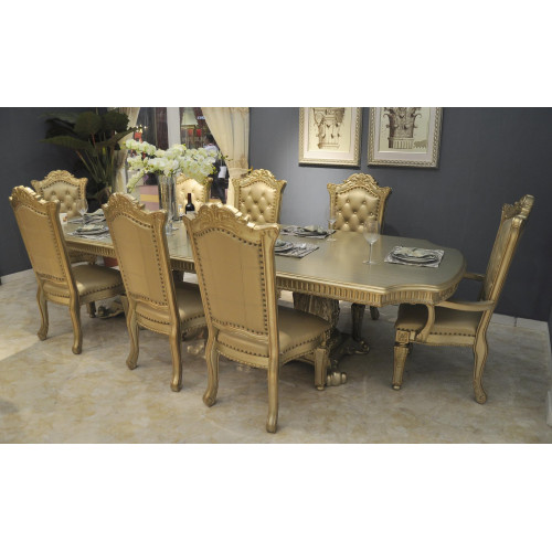 Komplette Beige Esszimmerambiente Designer Esstisch mit Stühlen von Xl Moebel
