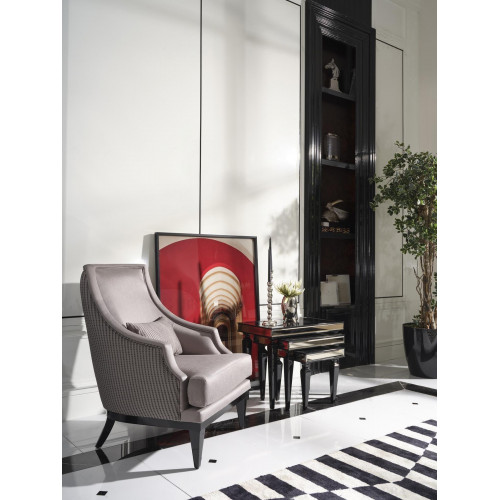 Komplette Sessel Wohnzimmer Beistelltische Set 4tlg Ohrensessel Grau von Xl Moebel