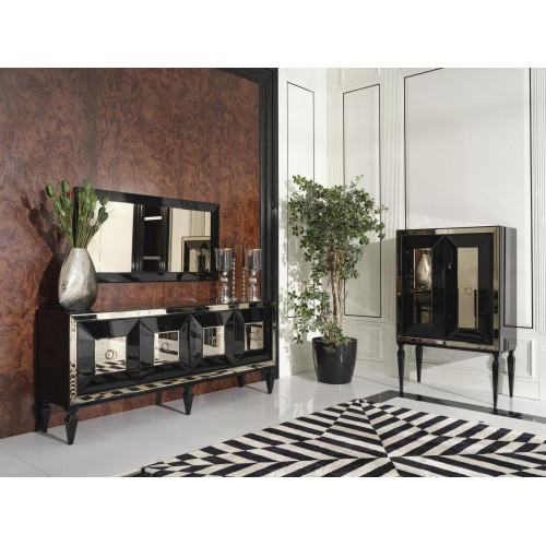 Komplette Sideboard Spiegel Barschrank Schwarz Holz Anrichte Schrank Komplette Sideboard Spiegel Barschrank Schwarz Holz Anrichte Schrank von Xl Moebel