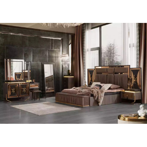 Komplettes Set Bett Beige 7tlg Schlafzimmer Doppelbett Stoff Nachttische Komplettes Set Bett Beige 7tlg Schlafzimmer Doppelbett Stoff Nachttische von Xl Moebel