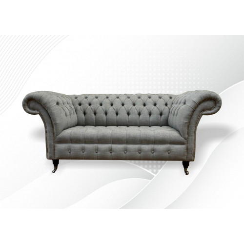 Leder Sofa Couch Zweisitzer Grau Einrichtung Lounge Club Sofas Couchen 2 Sitzer von Xl Moebel