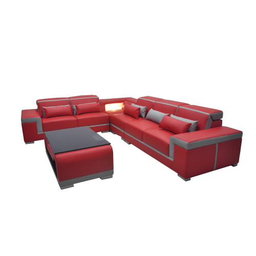 Leder Sofa Sofas Couch Eck Polster Garnitur + Tisch Couchen LForm Wohnlandschaft von Xl Moebel