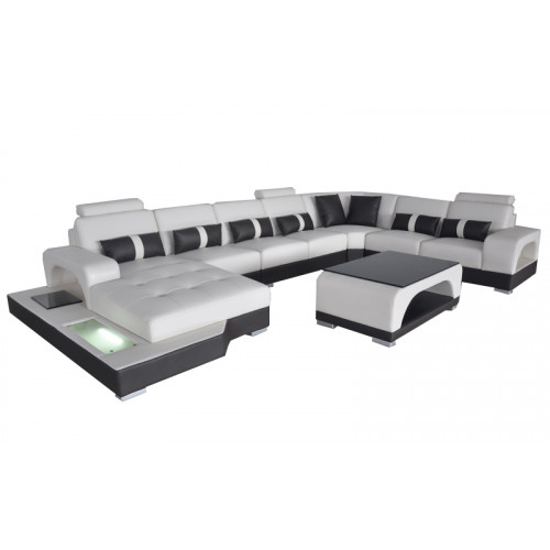 Leder Sofa mit USB Moderne Sitz Couch Polster Eck Couchen Wohnlandschaft + Tisch Leder Sofa mit USB Moderne Sitz Couch Polster Eck Couchen Wohnlandschaft + Tisch von Xl Moebel