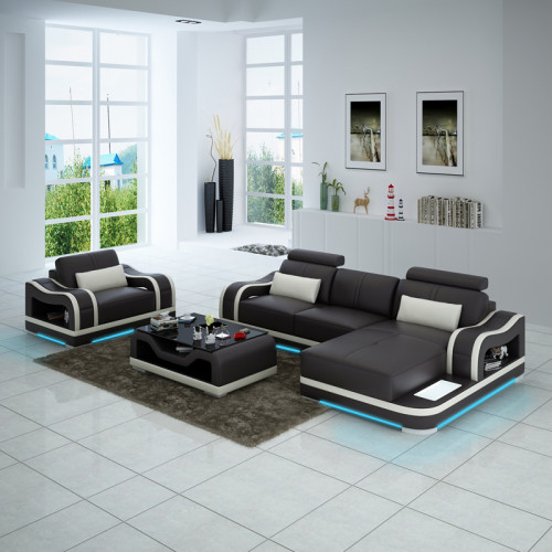 Ledersofa Couch Wohnlandschaft Ecksofa + Sessel Eck Garnitur Modern G8030E von Xl Moebel