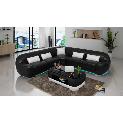 Ledersofa Couch Wohnlandschaft Ecksofa Eck Garnitur Modern Sofa USB Maßfertigung von Xl Moebel