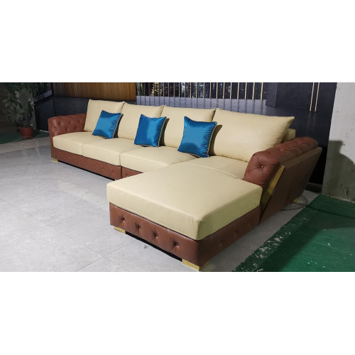 Ledersofa Sofa Luxus Couch Polster Möbel Beige Design Eckgarnitur Möbel von Xl Moebel