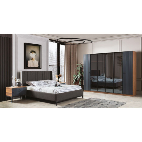 Loft Schlafzimmer Set Bett 2x Nachttische Kleiderschrank Design 4tlg. Loft Schlafzimmer Set Bett 2x Nachttische Kleiderschrank Design 4tlg. von Xl Moebel