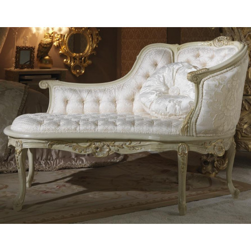 Lounge Chesterfield Sofa Liege Polster Liegen Chaiselongues Club Weiß Barock Neu von Xl Moebel