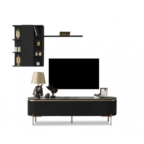 Luxuriös 2tlg.Wohnzimmer Set TV Lowboard und Wandschrank mit Regal von Xl Moebel
