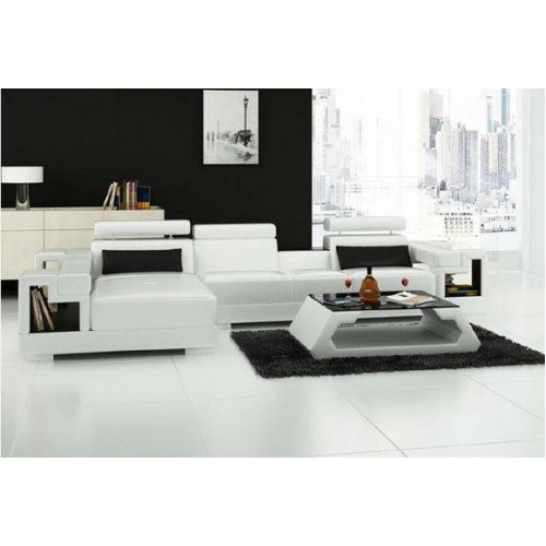 Luxuriöse Leder Sofa Eckcouch Polster Eckgarnitur + Couchtisch 2tlg. Set Couch von Xl Moebel
