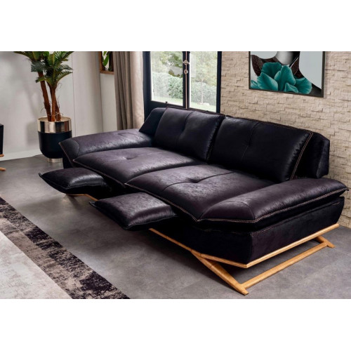 Luxuriöse Möbel für Wohnzimmer Schwarz Farbe 3-Sitzer Sofa Exklusive von Xl Moebel