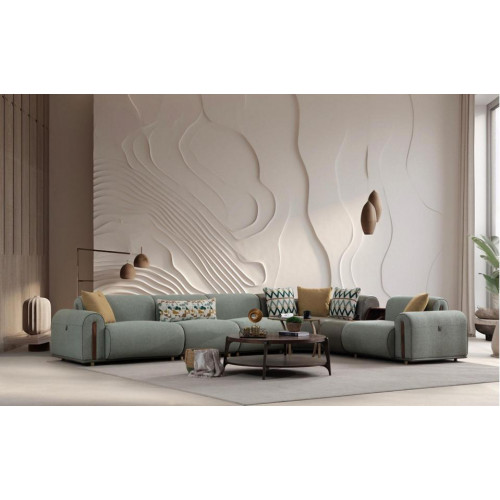 Luxuriöses Grünes Ecksofa Wohnzimmer Ledercouchen Designer Sitz Möbel von Xl Moebel