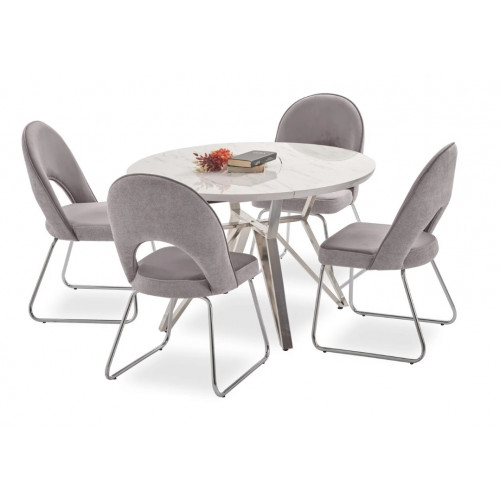 Luxus Esszimmer set Esstisch 4x Stühle Holz Stuhl Textil Essgruppe Garnitur Neu Luxus Esszimmer set Esstisch 4x Stühle Holz Stuhl Textil Essgruppe Garnitur Neu von Xl Moebel