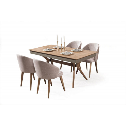 Luxus Esszimmer set Esstisch 4x Stühle Textil Essgruppe Modern Garnitur Neu von Xl Moebel