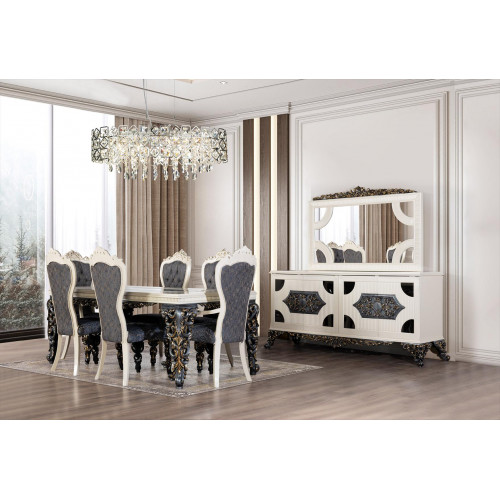 Luxus Esszimmergruppe Gruppe 6 Stühle Esstisch Sideboard Esszimmer Set 9tlg. von Xl Moebel