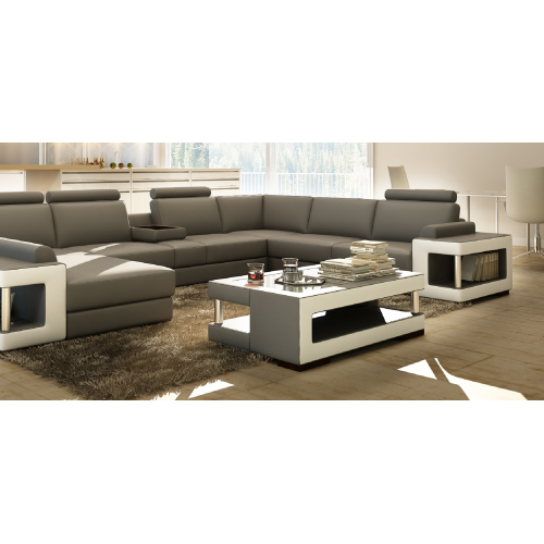 Luxus Glastisch Wohnzimmer Beistelltisch Designer Tischer Glas Leder von Xl Moebel