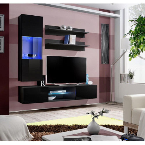 Luxus Hänge Vitrine Wohnwand Set Wohnzimmermöbel Hochglanz Schwarz Einrichtung Luxus Hänge Vitrine Wohnwand Set Wohnzimmermöbel Hochglanz Schwarz Einrichtung von Xl Moebel