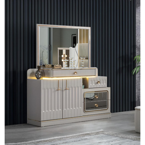 Luxus Kommode mit Spiegel Schlafzimmer möbel stil weiß Sideboard Möbel von Xl Moebel