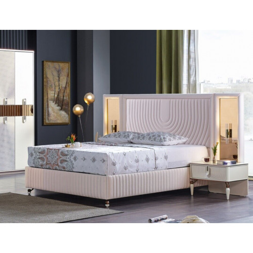 Luxus Schlafzimmer Set Bett + 2x Nachttische Holz Komplettes Modern von Xl Moebel