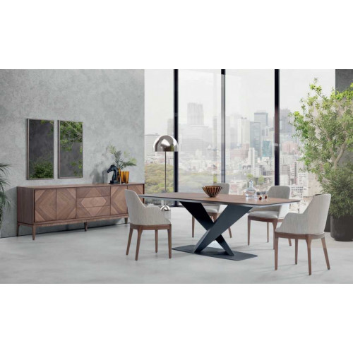 Luxus Set Für Esszimmer 5tlg Tisch 4x Stuhle mit Anrichte Tische Holz Luxus Set Für Esszimmer 5tlg Tisch 4x Stuhle mit Anrichte Tische Holz von Xl Moebel