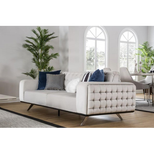 Luxus Wohnzimmer Sofa 2 Sitz Zweisitzer Weiß Couch Chesterfield Couchen Neu von Xl Moebel