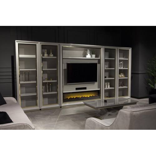 Massiver Designer-Wandschrank für das Wohnzimmer in elegantem Weiß Massiver Designer-Wandschrank für das Wohnzimmer in elegantem Weiß von Xl Moebel