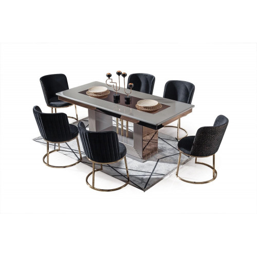 Modern Esszimmer Set Besteht aus Esstisch und 6x Stühle Stilvoll 7tlg. von Xl Moebel