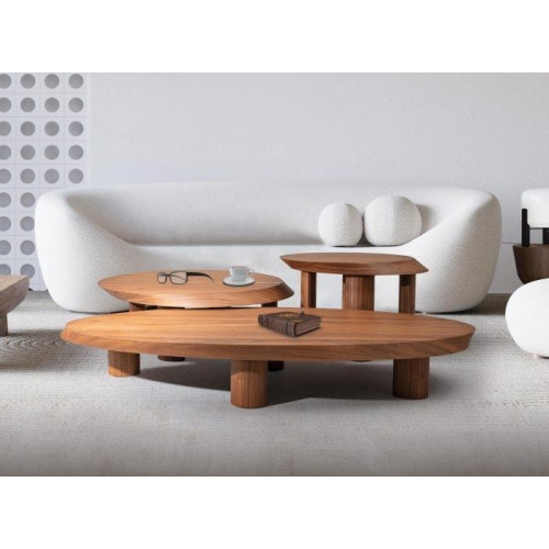 Modern Set Besteht aus 2х oval Couchtische und rund Beistelltisch von Xl Moebel