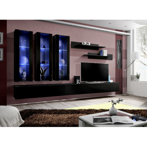 Moderne Design Wohnwand TV-Ständer Holz Wohnzimmer Möbel Einrichtung Wand Regale von Xl Moebel