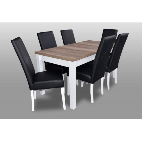 Moderne Esszimmer Leder Tisch Stuhl Garnitur Komplett Set 7 teiliges Set von Xl Moebel