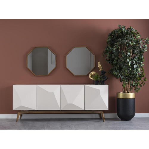 Moderne Esszimmer Möbel Design Sideboard mit 2x Spiegel Einrichtung von Xl Moebel