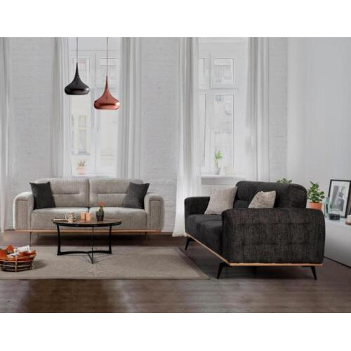 Moderne Graue Couchgarnitur 2x Dreisitzer Luxuriöse Polster Sofas 2tlg Moderne Graue Couchgarnitur 2x Dreisitzer Luxuriöse Polster Sofas 2tlg von Xl Moebel