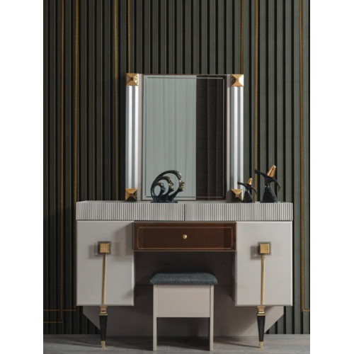 Moderne Schlafzimmer Holz Möbel Schminktisch Hocker Spiegel Garnitur Moderne Schlafzimmer Holz Möbel Schminktisch Hocker Spiegel Garnitur von Xl Moebel