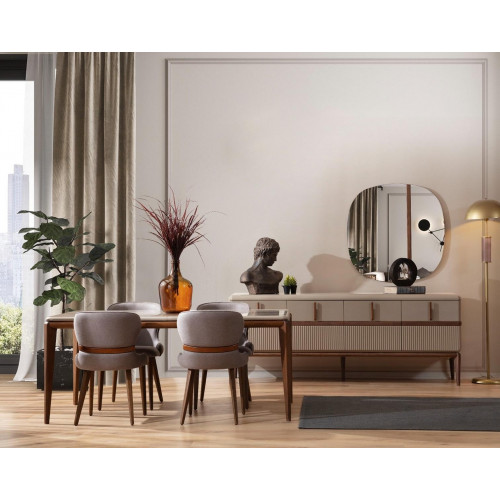 Modernes Esszimmer Set Designer Esstisch 4x Polsterstühle Luxus Anrichte von Xl Moebel