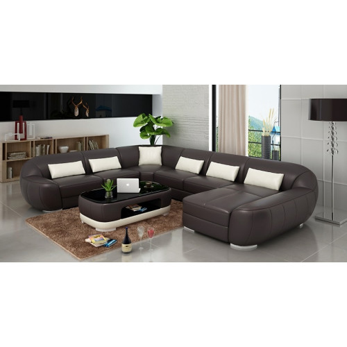 Modernes Ledersofa Ecksofa Wohnlandschaft Sitz Polster Couch Garnitur Fellen von Xl Moebel