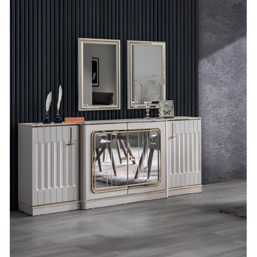 Modernes Sideboard mit 2x Spiegeln Designer Luxus Wohnzimmer Möbel Kommode von Xl Moebel