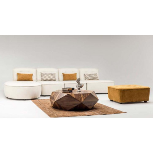 Modulares Sektionssofa Ecksofa L form Medern Counch Hocker Beige Stoff von Xl Moebel