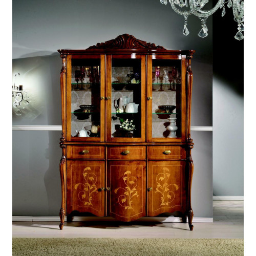 Möbel Luxus Holz Stil Schrank Anrichte Vitrinenschrank Design Italienische Möbel Neu von Xl Moebel